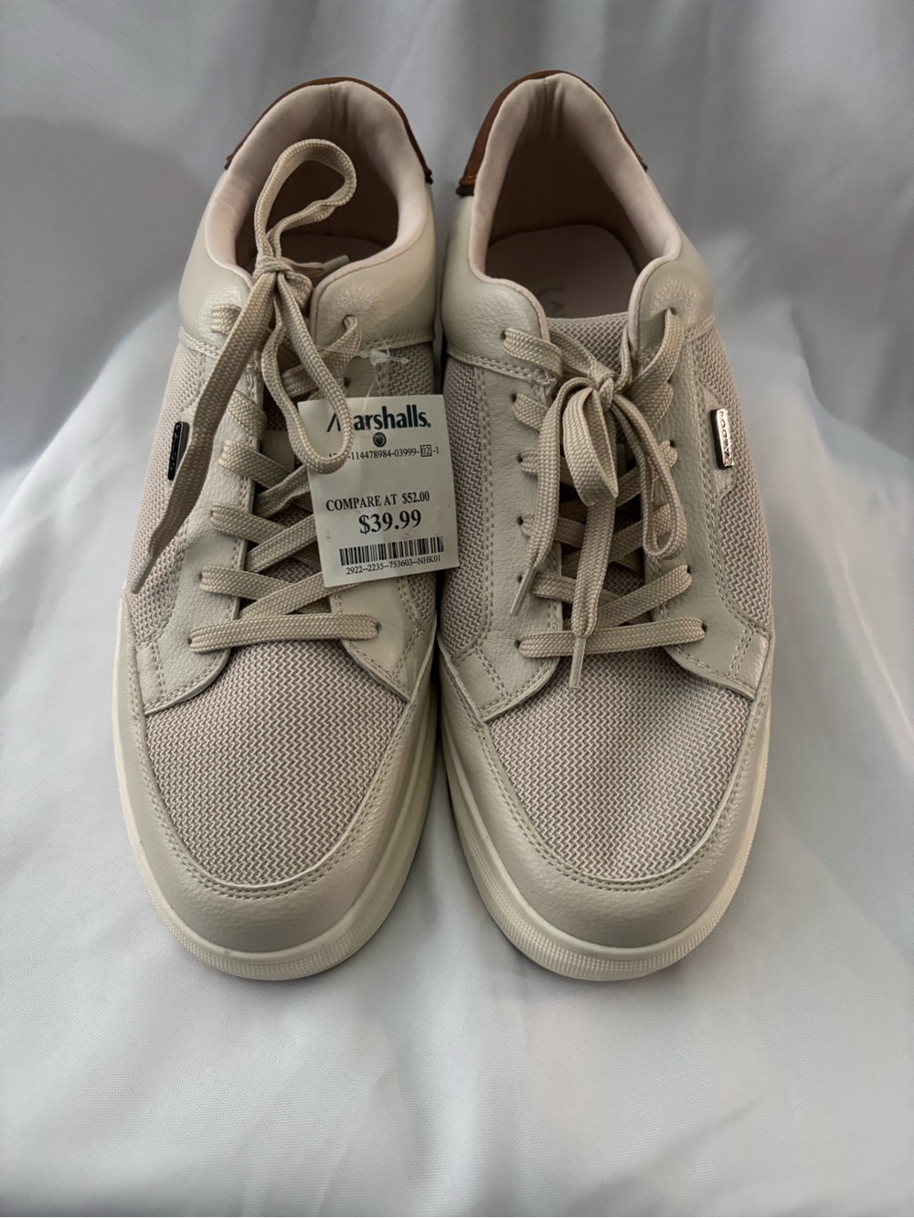 Aldo Cream Low-Top Lace-Up Mesh Sneakers